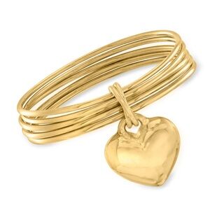Ross Simons: Italian Heart Charm Multi-Bangle Bracelet